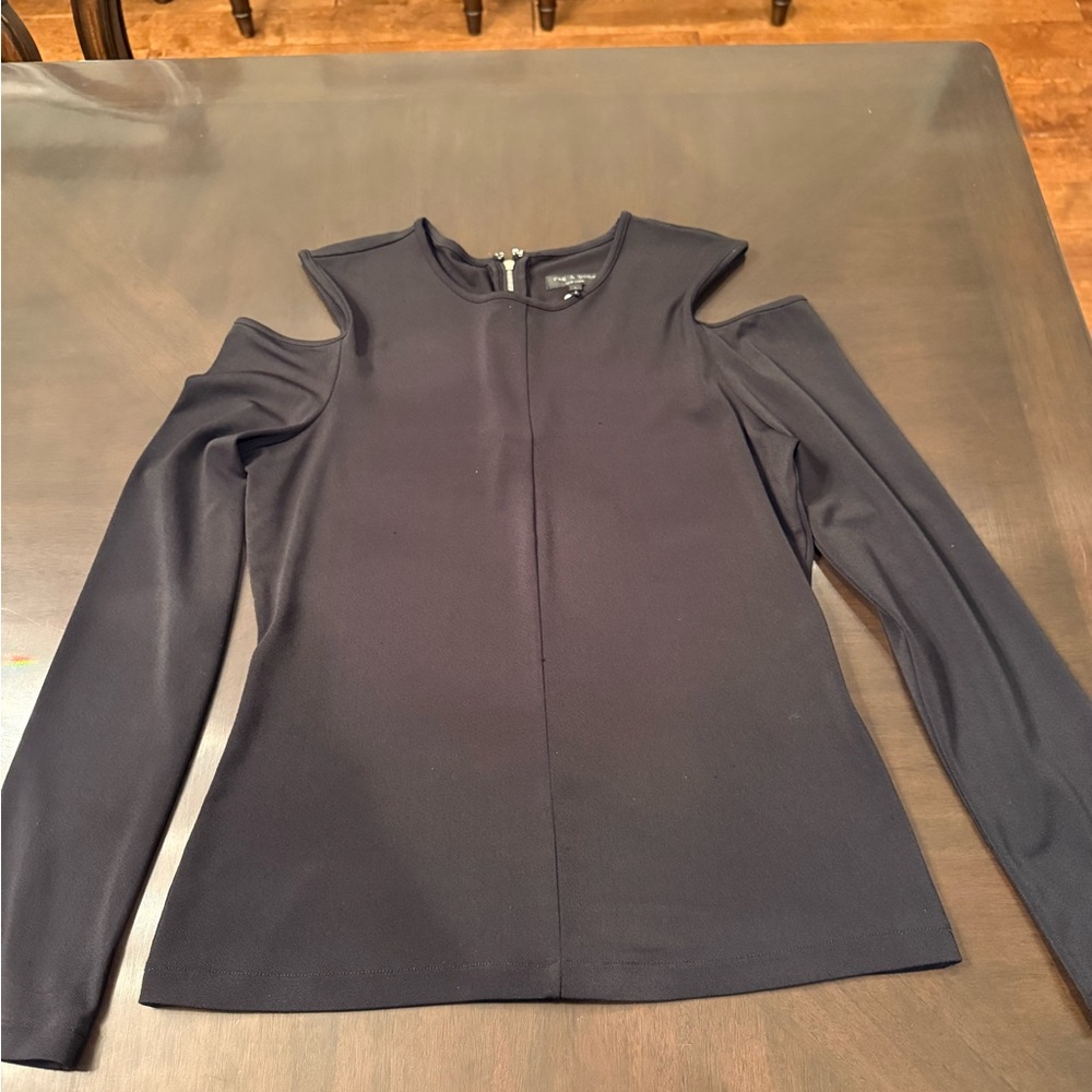 Black Rag & Bone size L cold shoulder top.